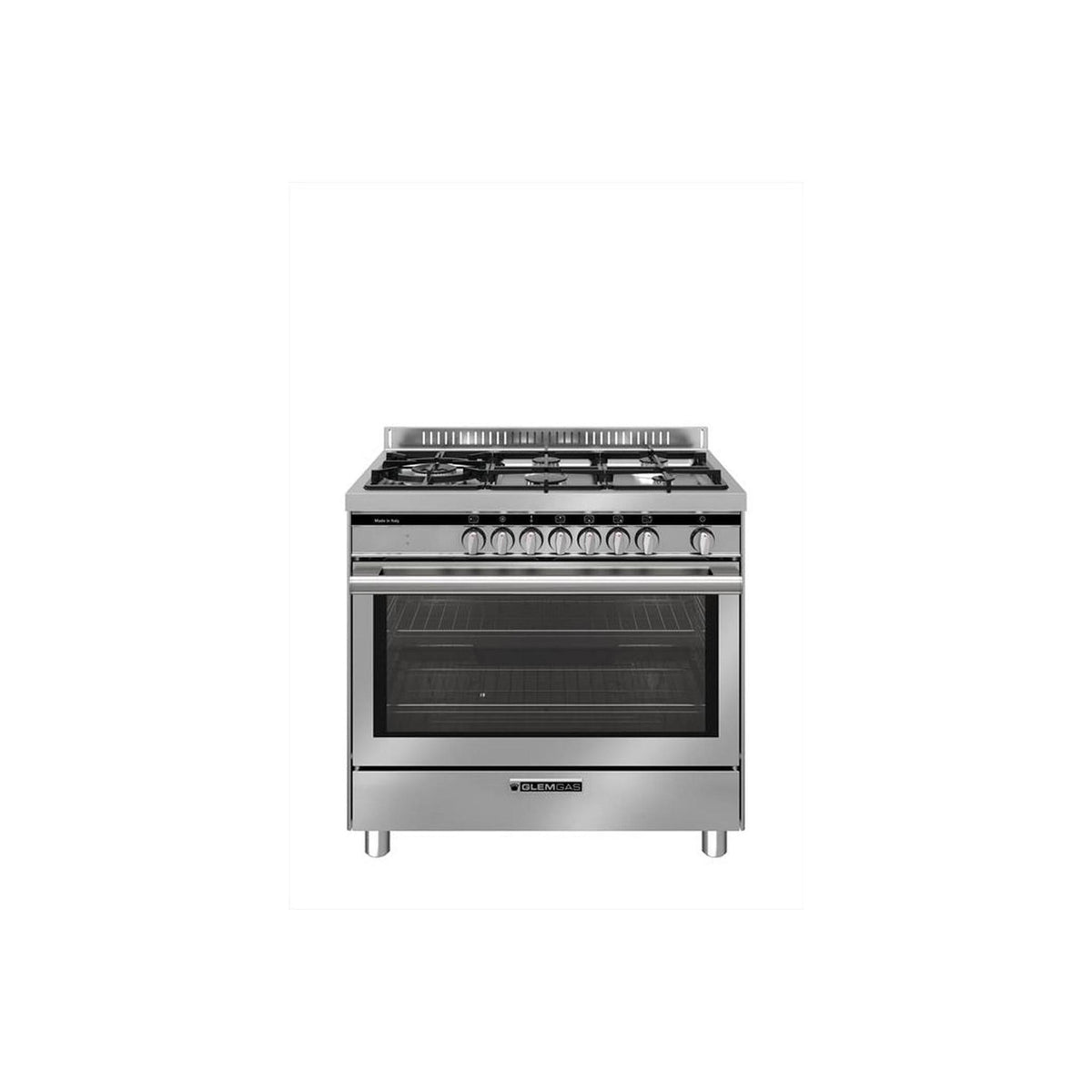 GLEM GAS ST96TMI CUCINA 90X60 5 FUOCHI A GAS FORNO ELETTRICO VENTILATO DA 104LT CLASSE A+ INOX - PROMO