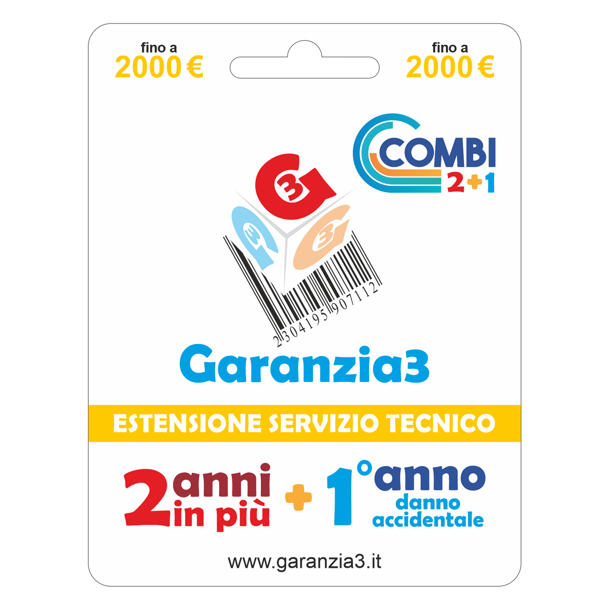GR3 COMBI 2000 - SERVIZIO ESTENSIONE DI GARANZIA CON COPERTURA DANNO ACCIDENTALE PER 1 ANNO PIU' 2 ANNI DI ASSISTENZA AGGIUNTIVI