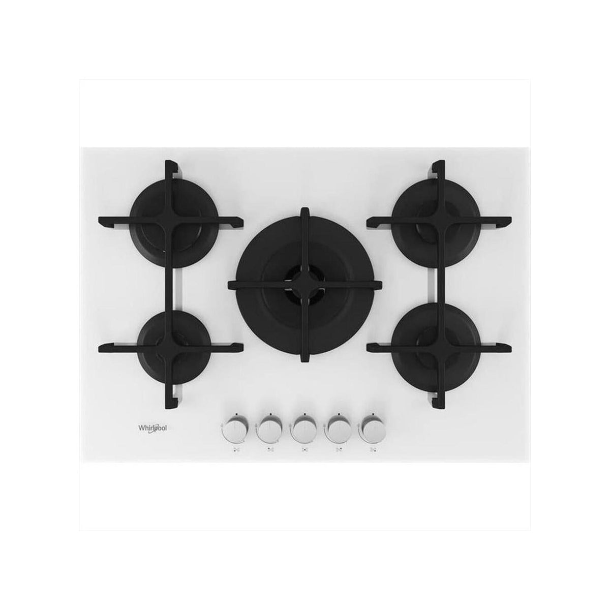 WHIRLPOOL GOA7523/WH PIANO COTTURA DA INCASSO 75CM 5 FUOCHI A GAS IN VETROCERAMICA BIANCO - PROMO