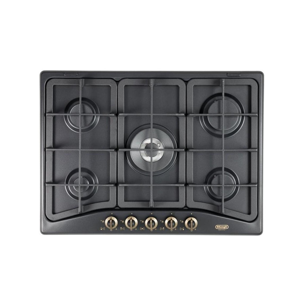 DE LONGHI ANF57PRO PIANO COTTURA DA INCASSO 70CM 5 FUOCHI A GAS GRIGLIE IN GHISA ANTRACITE - PROMO