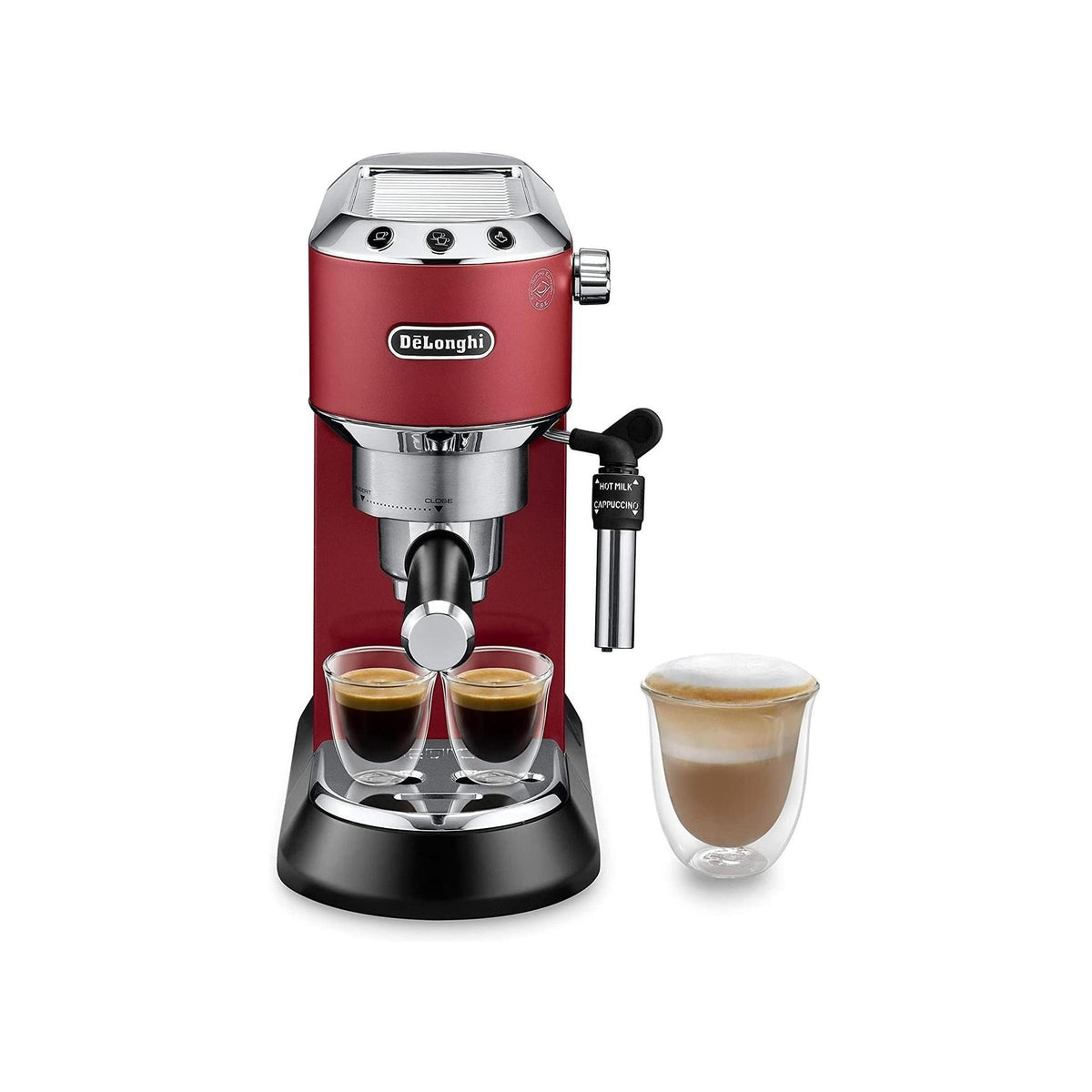 DE LONGHI DEDICA EC685.R MACCHINA DA CAFFE' PER CIALDE O MACINATO CAPPUCCINATORE COLORE ROSSO