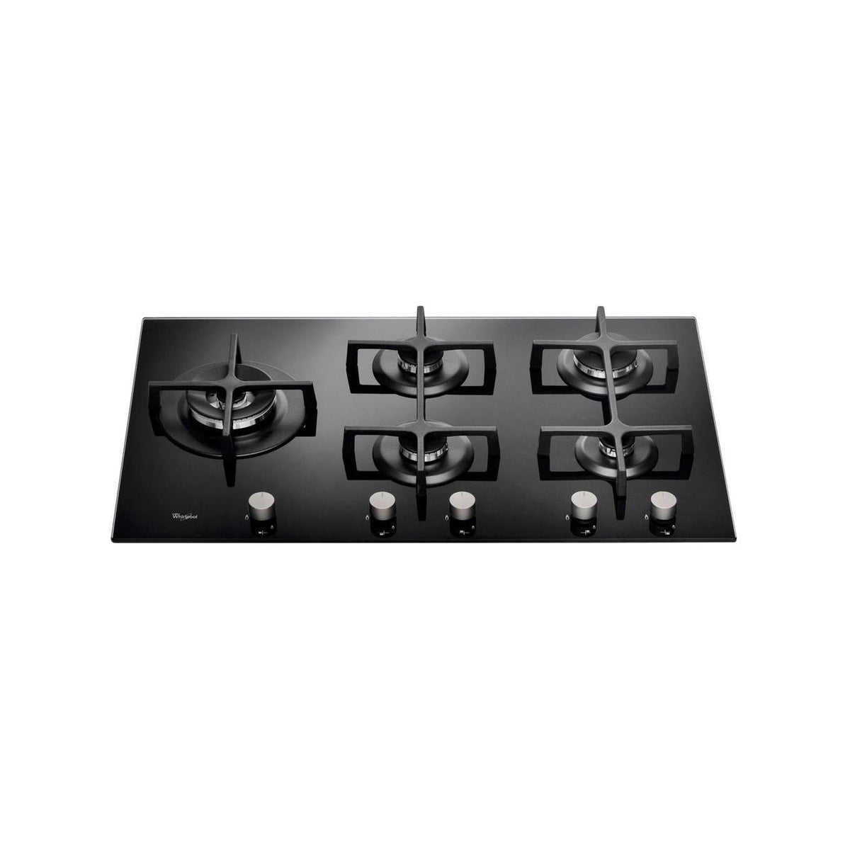 WHIRLPOOL GOA9523/NB	PIANO COTTURA DA INCASSO 86 CM 5 FUOCHI A GAS GRIGLIE SINGOLE IN GHISA - VETRO NERO