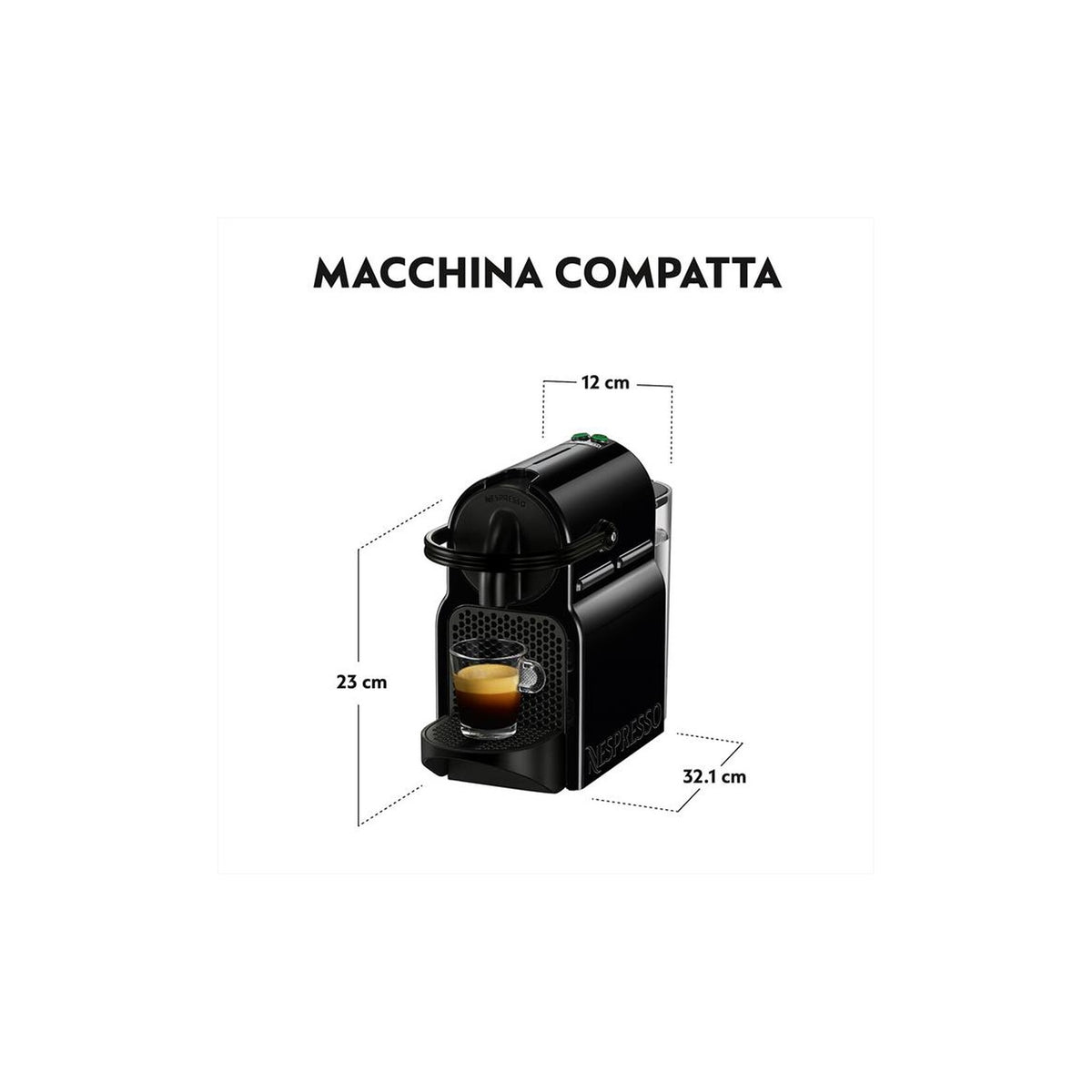 DE LONGHI EN80BAE INISSIA & AEROCCINO MACCHINA DA CAFFE' A CAPSULE NESPRESSO - NERO