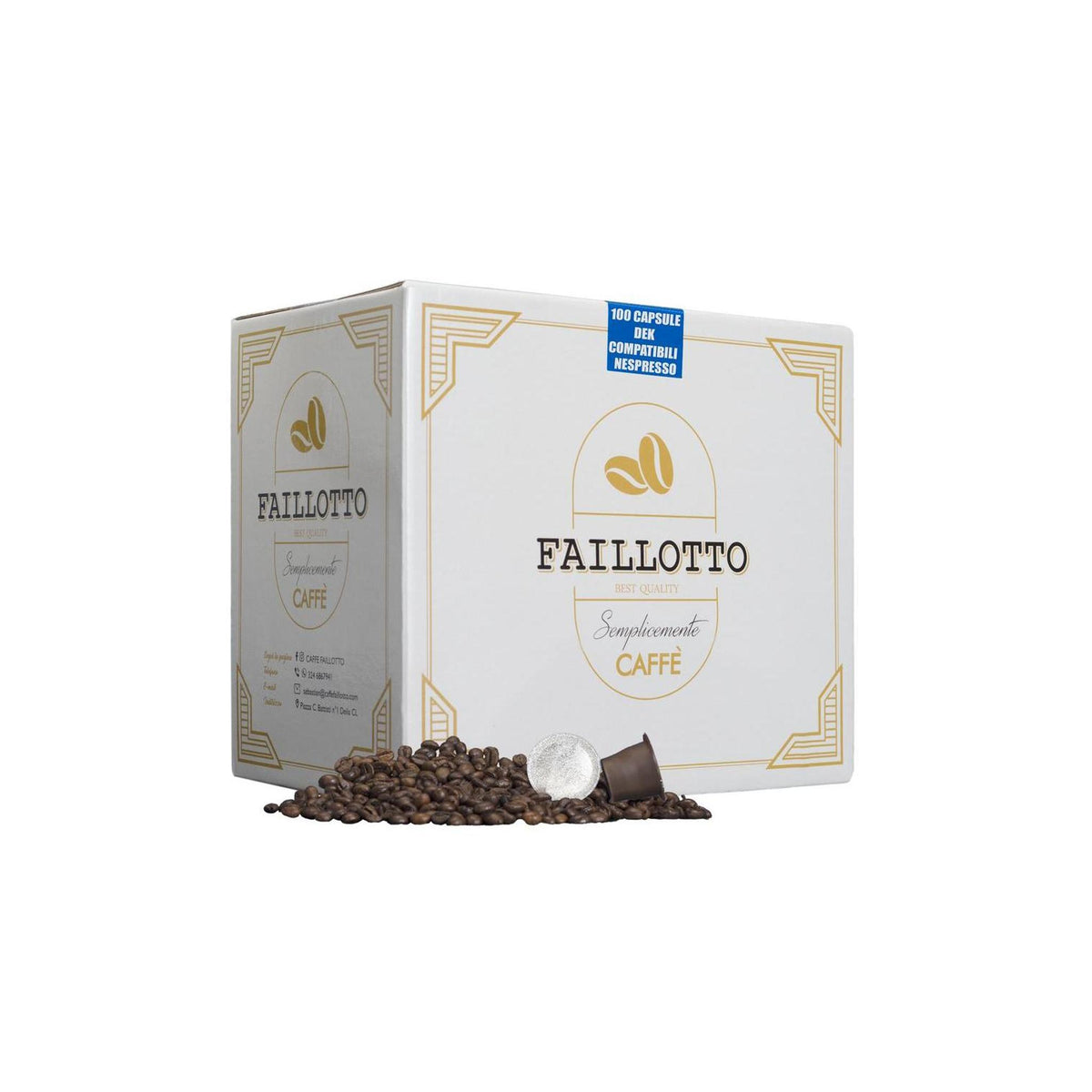 FAILLOTTO 100 CAPSULE MISCELA DECAFFEINATO COMPATIBILE CON NESPRESSO - FL021 - PROMO