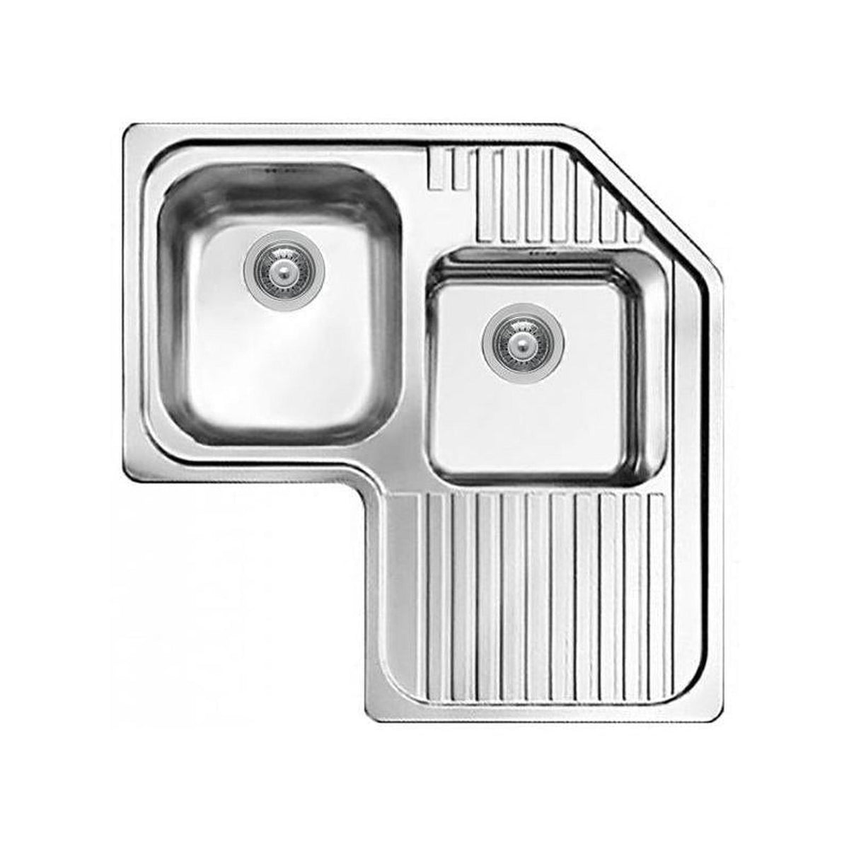 ELLECI LIKCORSACSX LAVELLO 83X83CM 2 VASCHE + GOCCIOLATOIO A DESTRA INOX SATINATO - PROMO