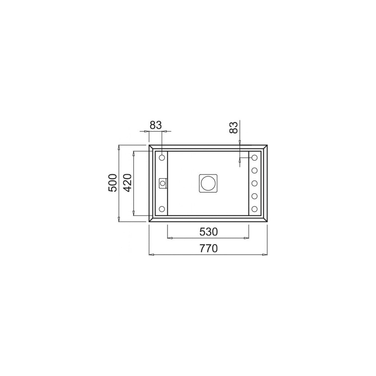ELLECI LKV13097 VALUE 130 LAVELLO MONOVASCA 77X50 CM COLORE LIGHT GREY 97 - PROMO