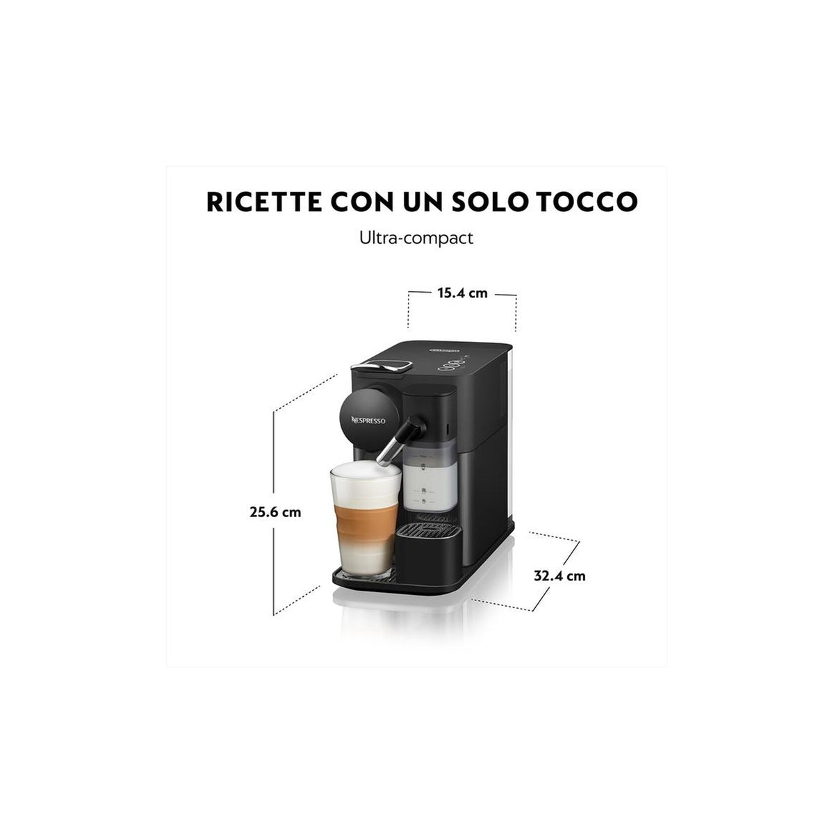 DE LONGHI NEW LATTISSIMA ONE NESPRESSO EN510.B MACCHINA DA CAFFE' A CAPSULE NERA