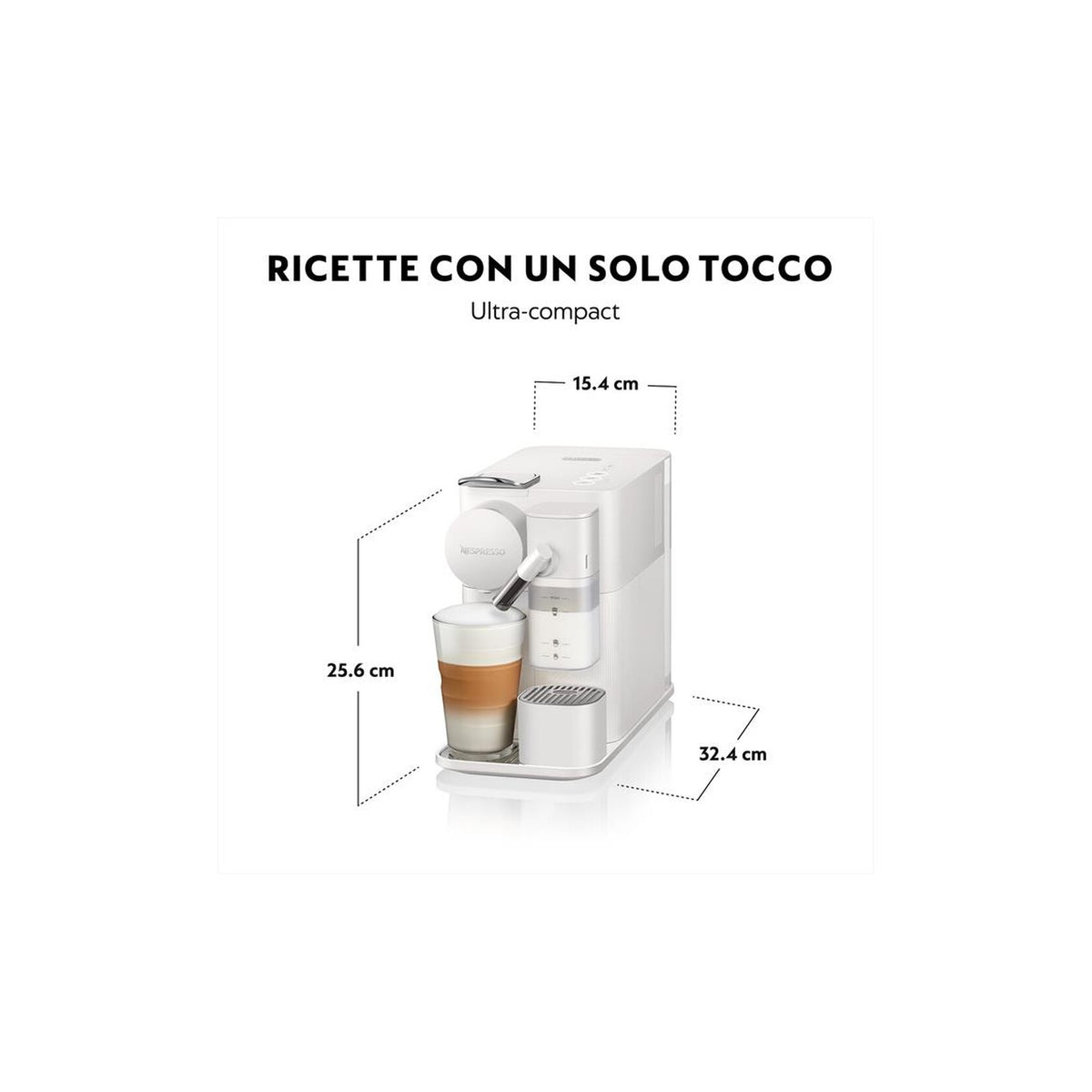 DE LONGHI NEW LATTISSIMA ONE NESPRESSO EN510.W MACCHINA DA CAFFE' A CAPSULE BIANCA