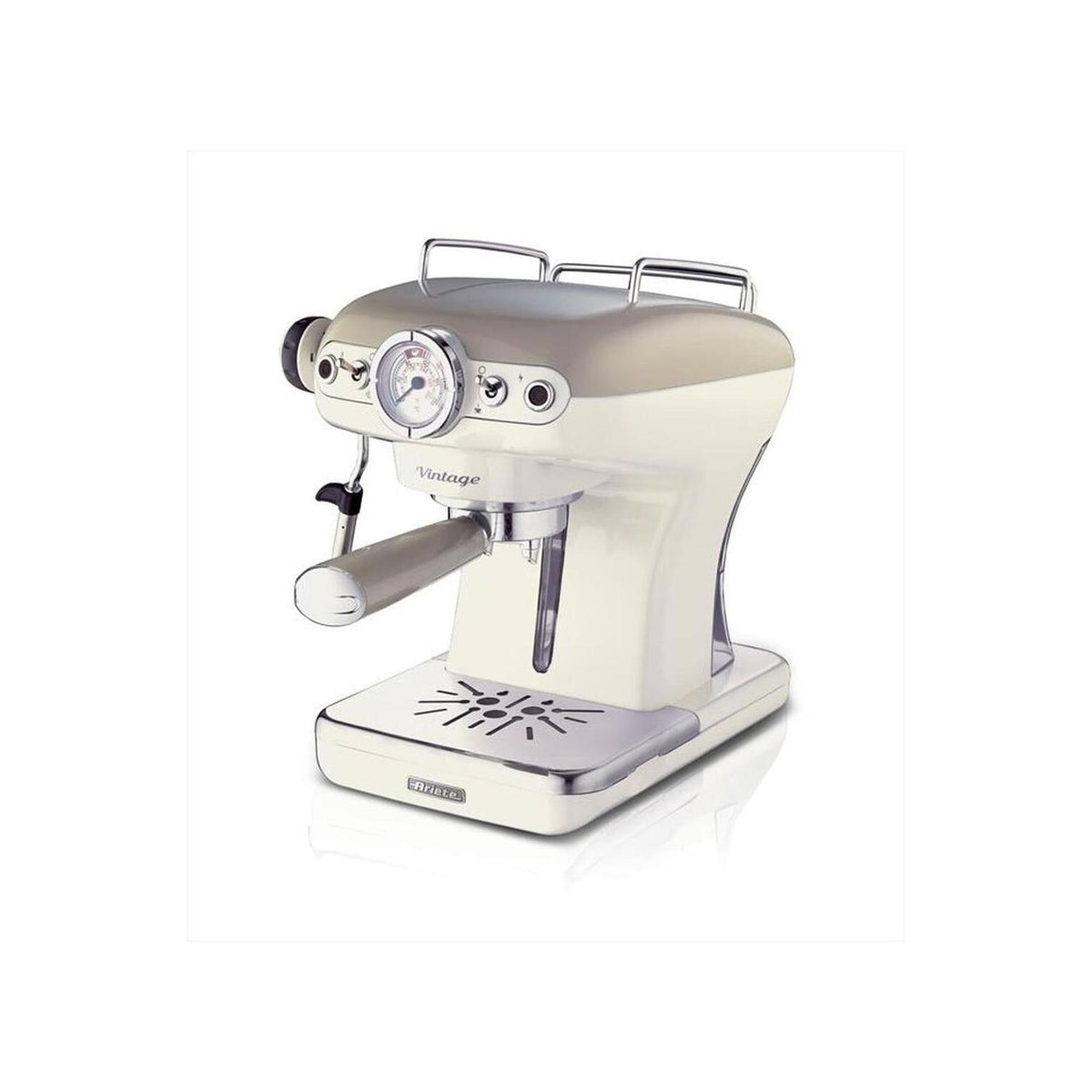 ARIETE VINTAGE 1389 MACCHINA DA CAFFE' PER ESPRESSO CON CIALDE SERBATOIO 0,9 L COLORE BEIGE - PROMO