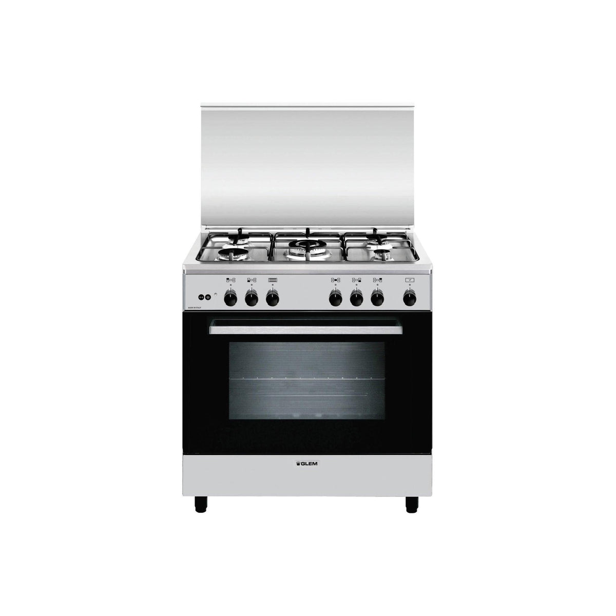 GLEM GAS A855GI CUCINA 80X50CM 5 FUOCHI E FORNO A GAS CON GRILL COLORE INOX
