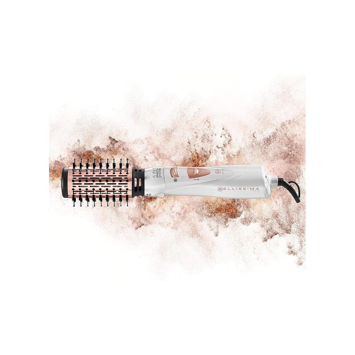 IMETEC 11726 MY PRO GH18 1100 SPAZZOLA ARRICCIACAPELLI A VAPORE IN CERAMICA CON 5 ACCESSORI COLORE BIANCO E ROSA - PROMO