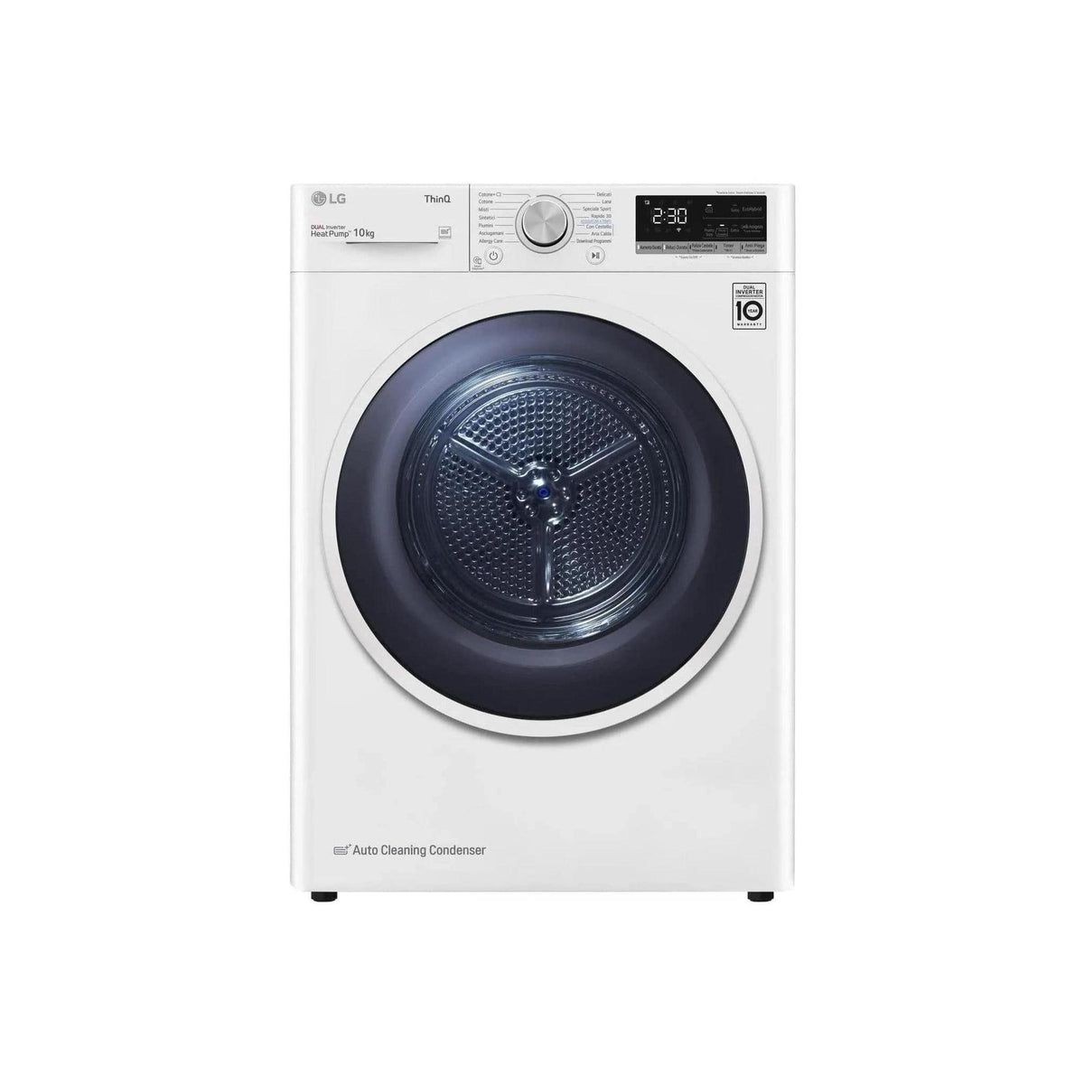 LG RH10V9AV4W ASCIUGATRICE A POMPA DI CALORE 10KG DUAL INVERTER WIFI CLASSE C (EX A+++)