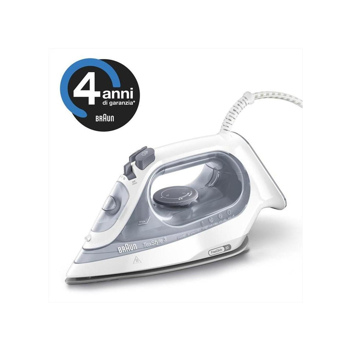 BRAUN SI3054GY TEXSTYLE 3 FERRO DA STIRO A VAPORE 2400W BIANCO/GRIGIO
