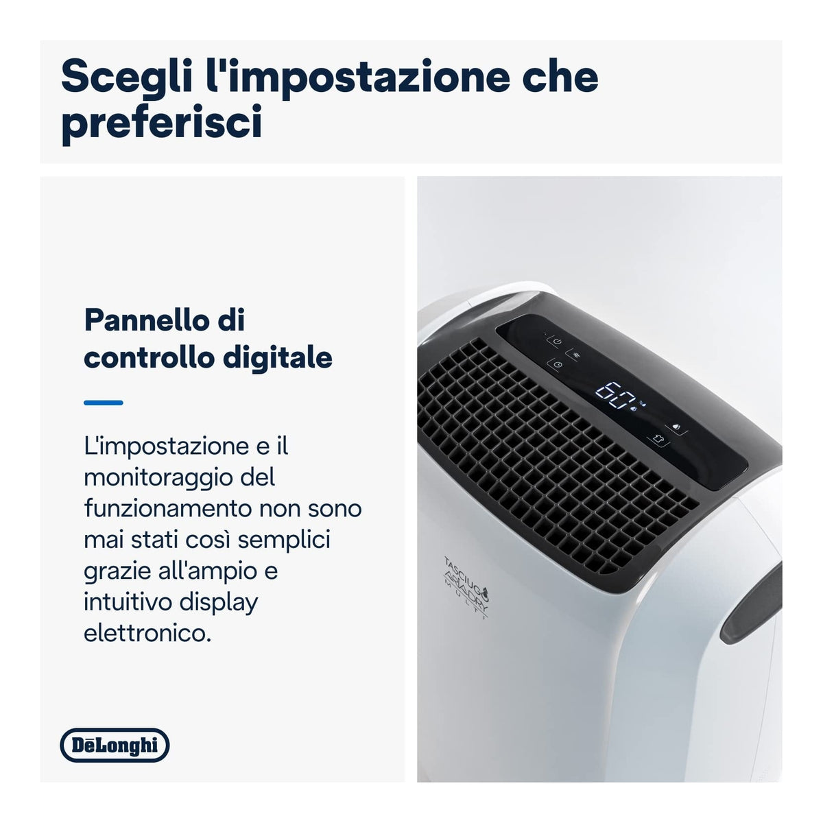 DE LONGHI DDSX220 DEUMIDIFICATORE TASCIUGO ARIADRY 20LT/24H SERBATOIO 5LT
