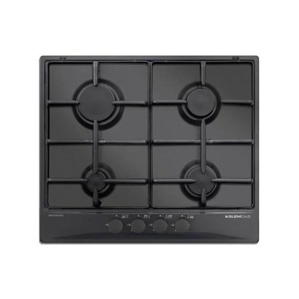 GLEM GAS GT64NC PIANO COTTURA DA INCASSO 60CM 4 FUOCHI A GAS COLORE NERO OPACO