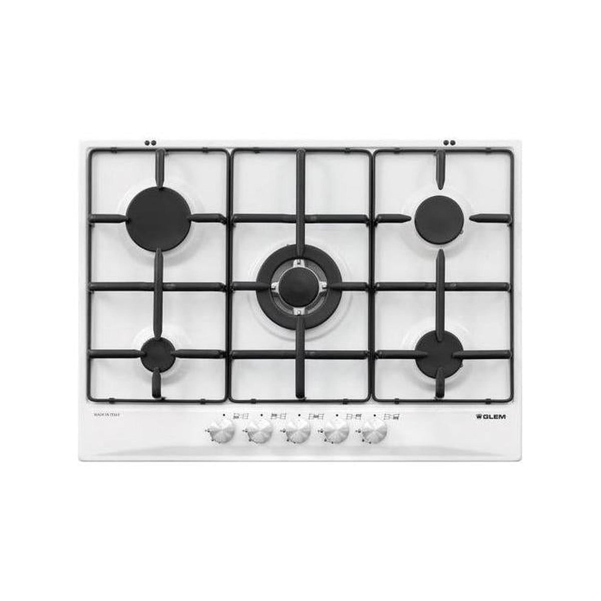 GLEM GAS GT755WH PIANO COTTURA DA INCASSO 70CM 5 FUOCHI A GAS COLORE BIANCO - PROMO