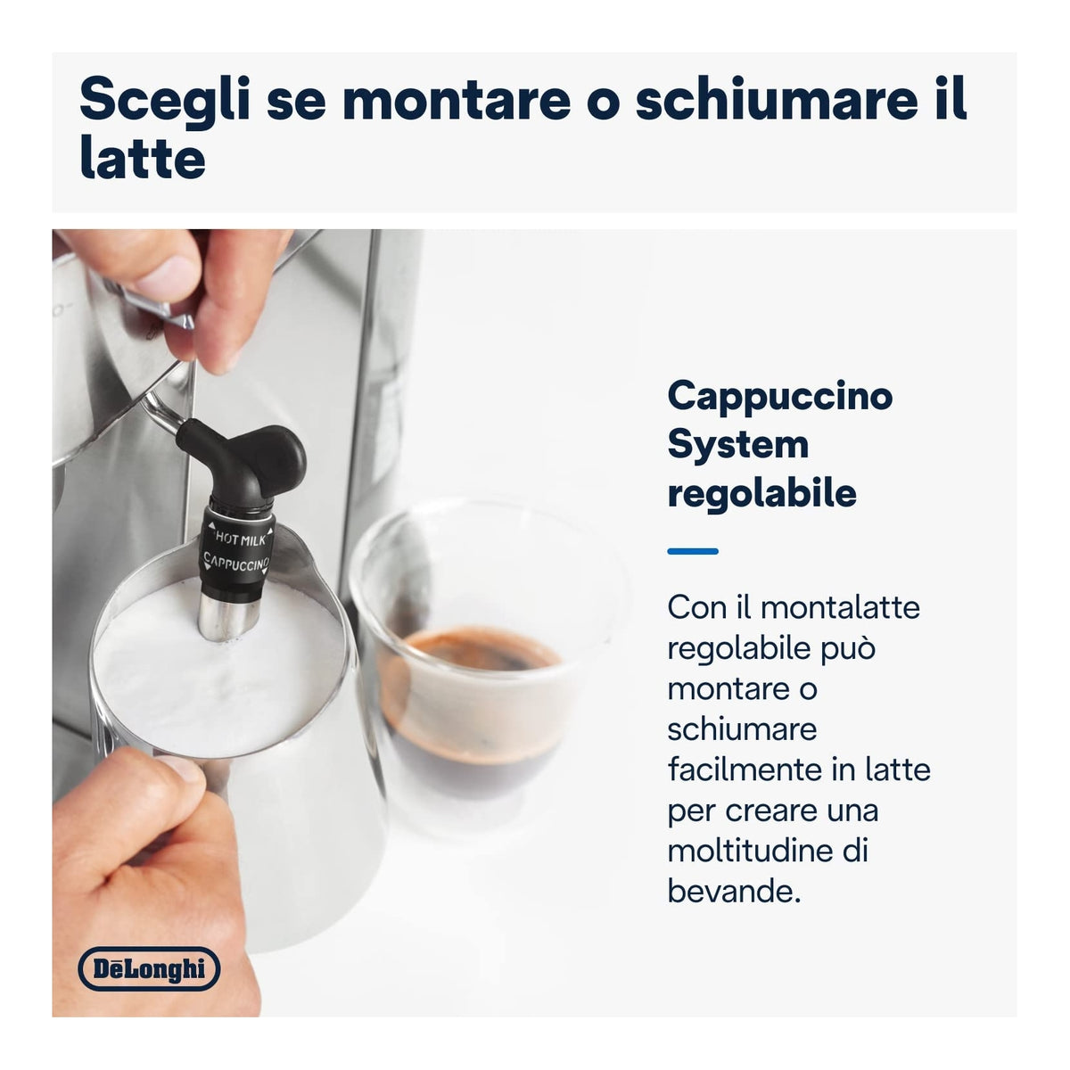 DE LONGHI DEDICA EC685.M MACCHINA DA CAFFE' PER CIALDE O MACINATO CAPPUCCINATORE SILVER