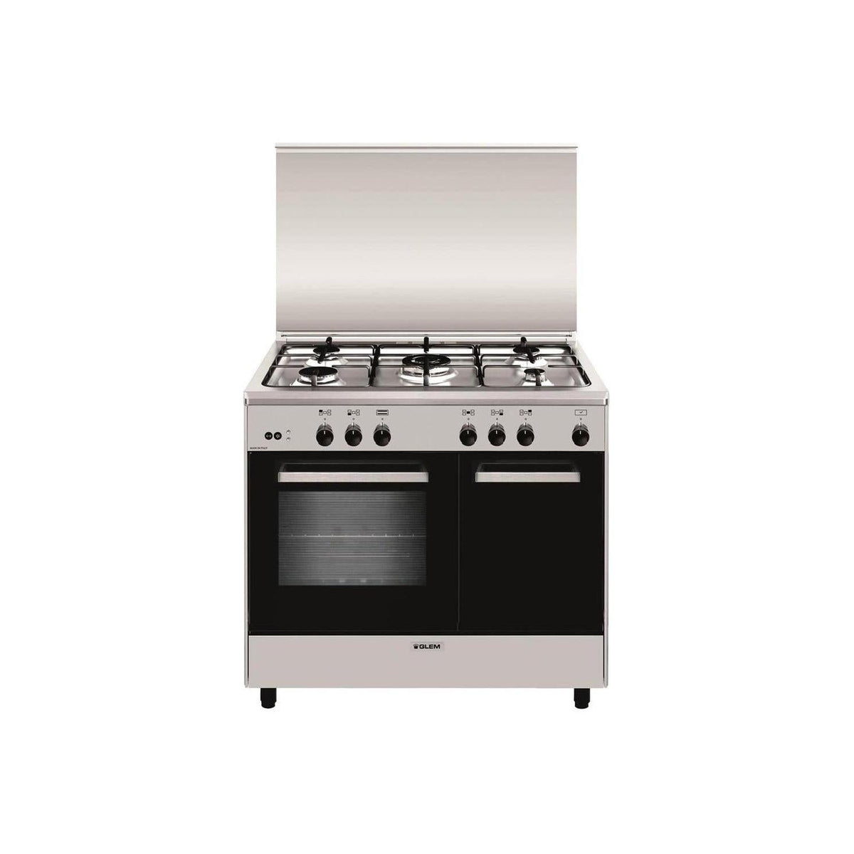 GLEM AR965GI CUCINA 90x60 5 FUOCHI FORNO A GAS 70LT CLASSE A INOX