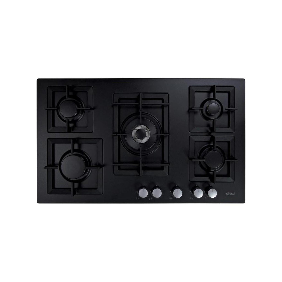 ELLECI PGSP90140CS PIANO COTTURA DA INCASSO 90CM 5 FUOCHI A GAS GRIGLIE GHISA COLORE NERO - PROMO