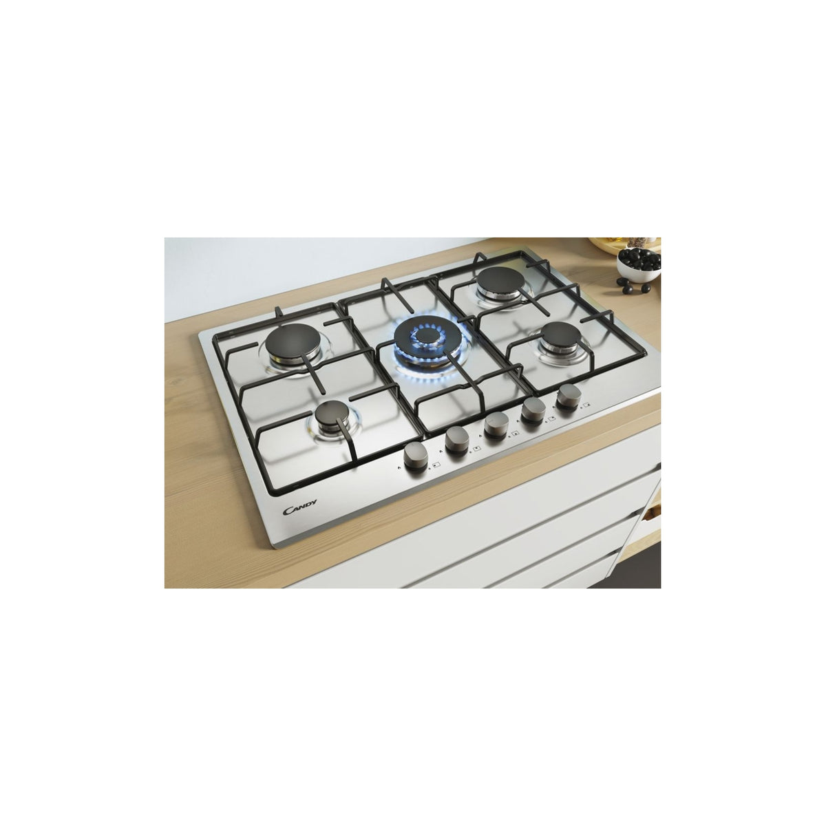 CANDY CHW74WX PIANO COTTURA 75CM 5 FUOCHI COLORE INOX