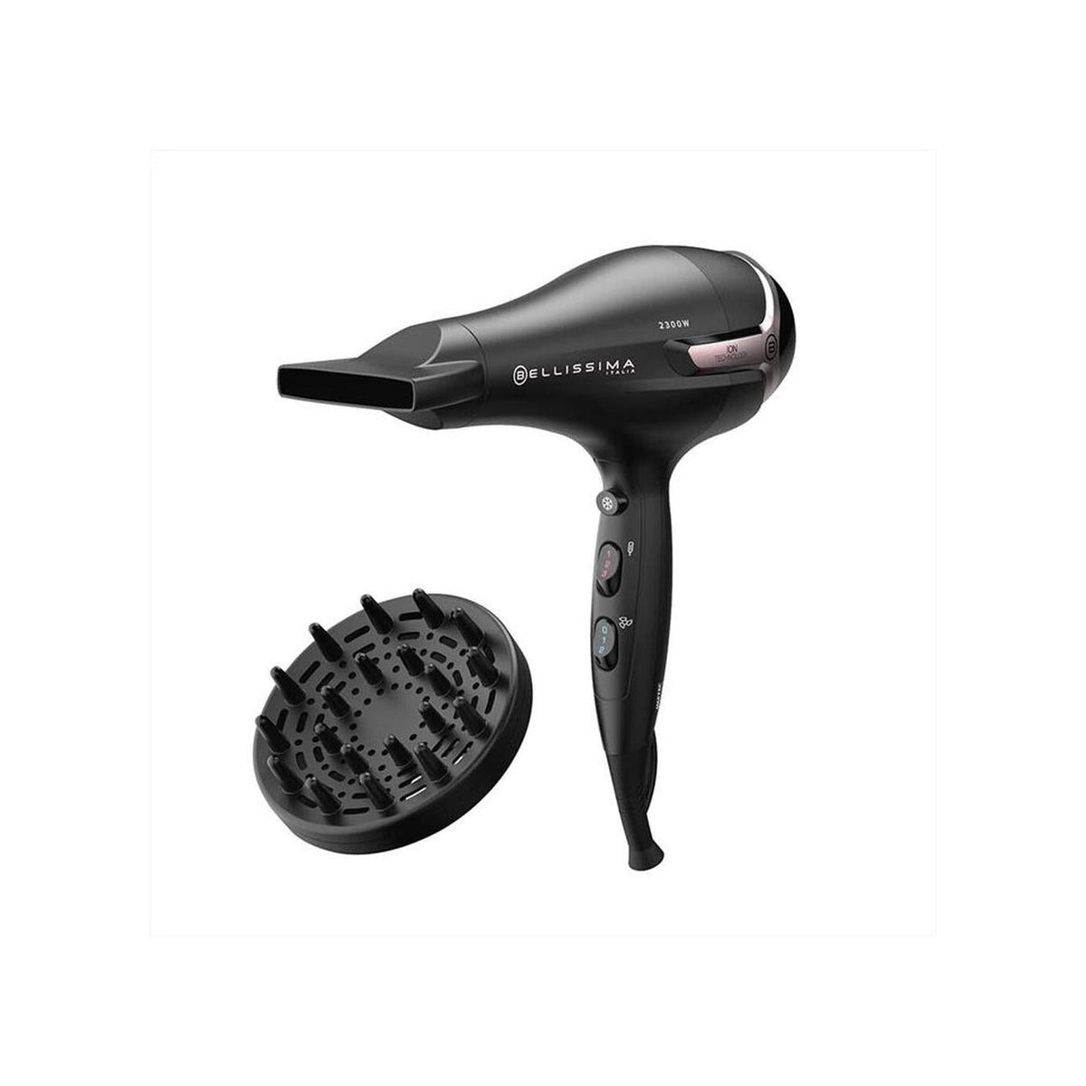 IMETEC K9 2500 ASCIUGACAPELLI 2300W 3 TEMPERATURE 2 VELOCITA' NERO/ROSA - 11860