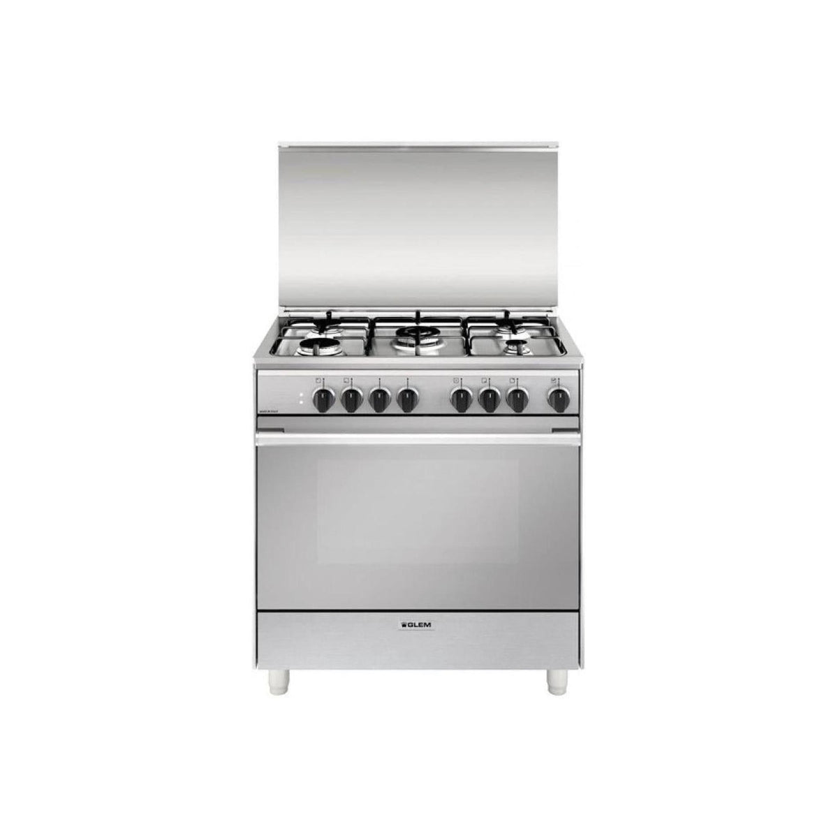 GLEM GAS U855MI6 CUCINA A GAS 80X50 5 FUOCHI CON FORNO ELETTRICO VENTILATO COLORE INOX