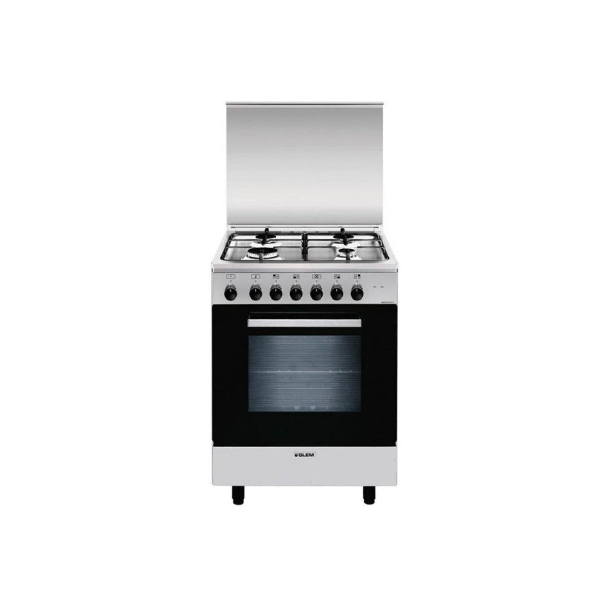GLEM GAS A654MI6 CUCINA 60x50 4 FUOCHI A GAS FORNO ELETTRICO CLASSE A INOX