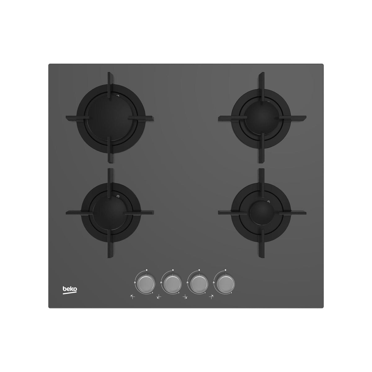 BEKO HILG 64222 SZG PIANO COTTURA 60CM 4 FUOCHI A GAS GRIGLIE IN GHISA IN VETRO GRIGIO - HILG64222SZG