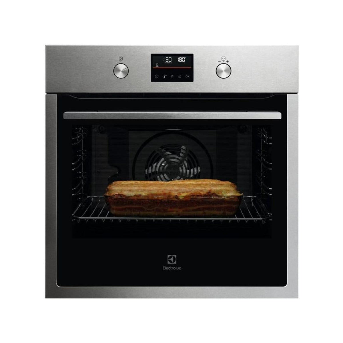 ELECTROLUX KOFFP46TX FORNO DA INCASSO ELETTRICO VENTILATO MULTIFUNZIONE 72LT SURROUNDCOOK PIROLITICO INOX CLASSE A+