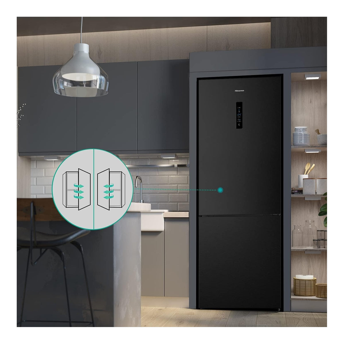 HISENSE RB645N4BFE FRIGORIFERO COMBINATO 495LT NO FROST CLASSE E NERO