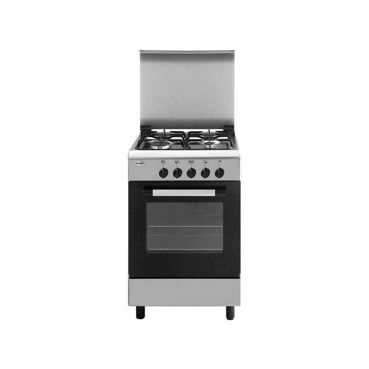 GLEM GAS AE55MI3 CUCINA 53X50 CM 4 FUOCHI A GAS FORNO ELETTRICO 62LT CLASSE A INOX