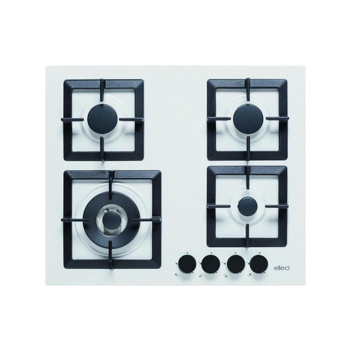 ELLECI PGSP60168WS PIANO COTTURA DA INCASSO 60CM 4 FUOCHI A GAS COLORE BIANCO TITANIO - PROMO