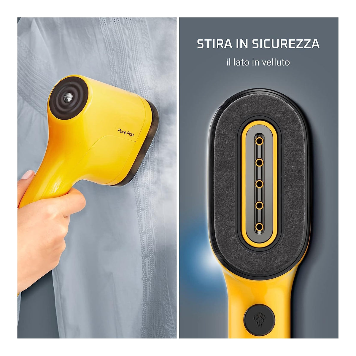 ROWENTA DR2026 FERRO DA STIRO VERTICALE PORTATILE 1300W SERBATOIO 70ML GIALLO