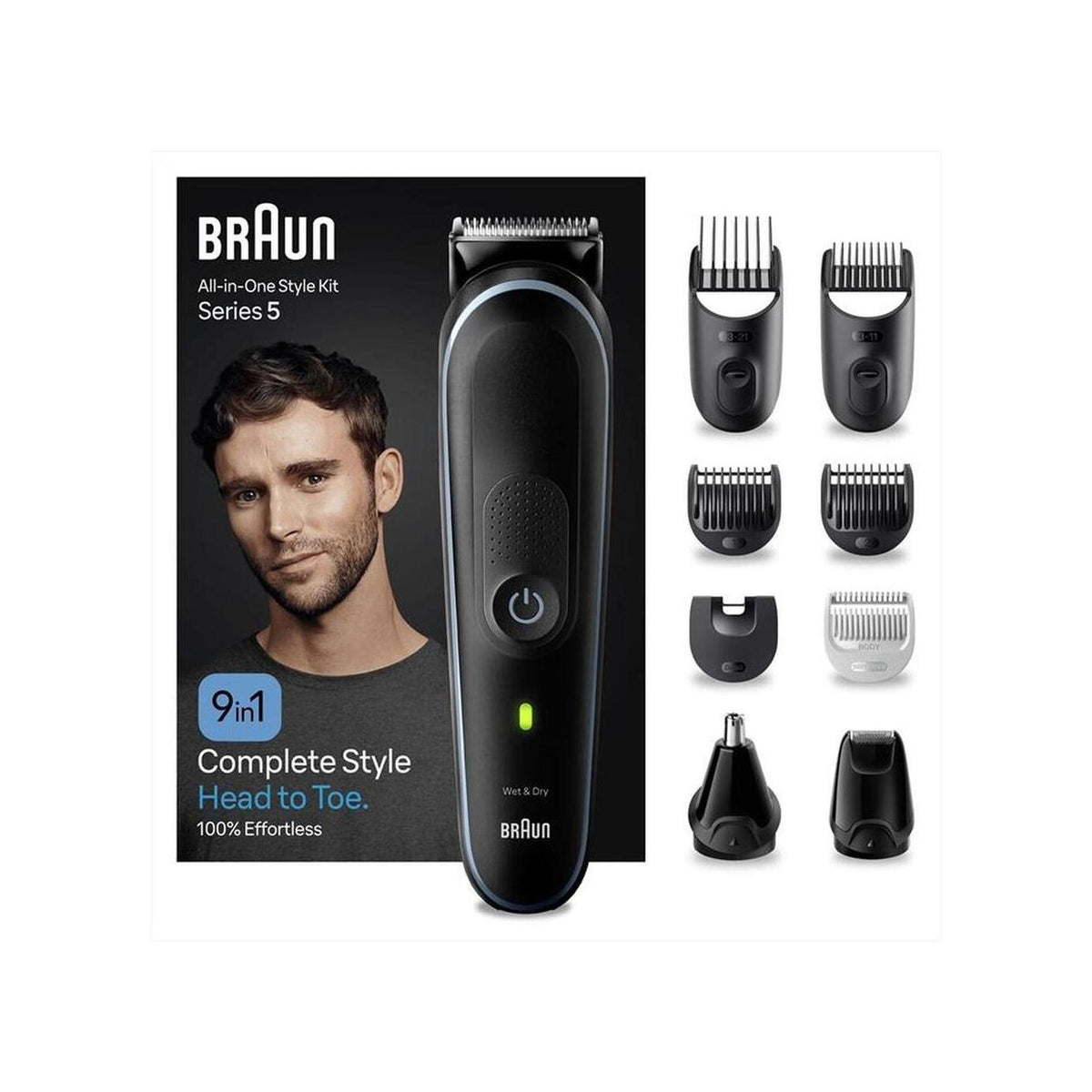 BRAUN MGK5411 REGOLABARBA 9 IN 1 RICARICABILE LAVABILE NERO