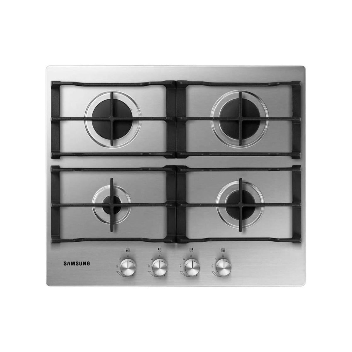 SAMSUNG NA64H3010AS PIANO COTTURA DA INCASSO 60CM 4 FUOCHI A GAS GRIGLIE IN GHISA INOX