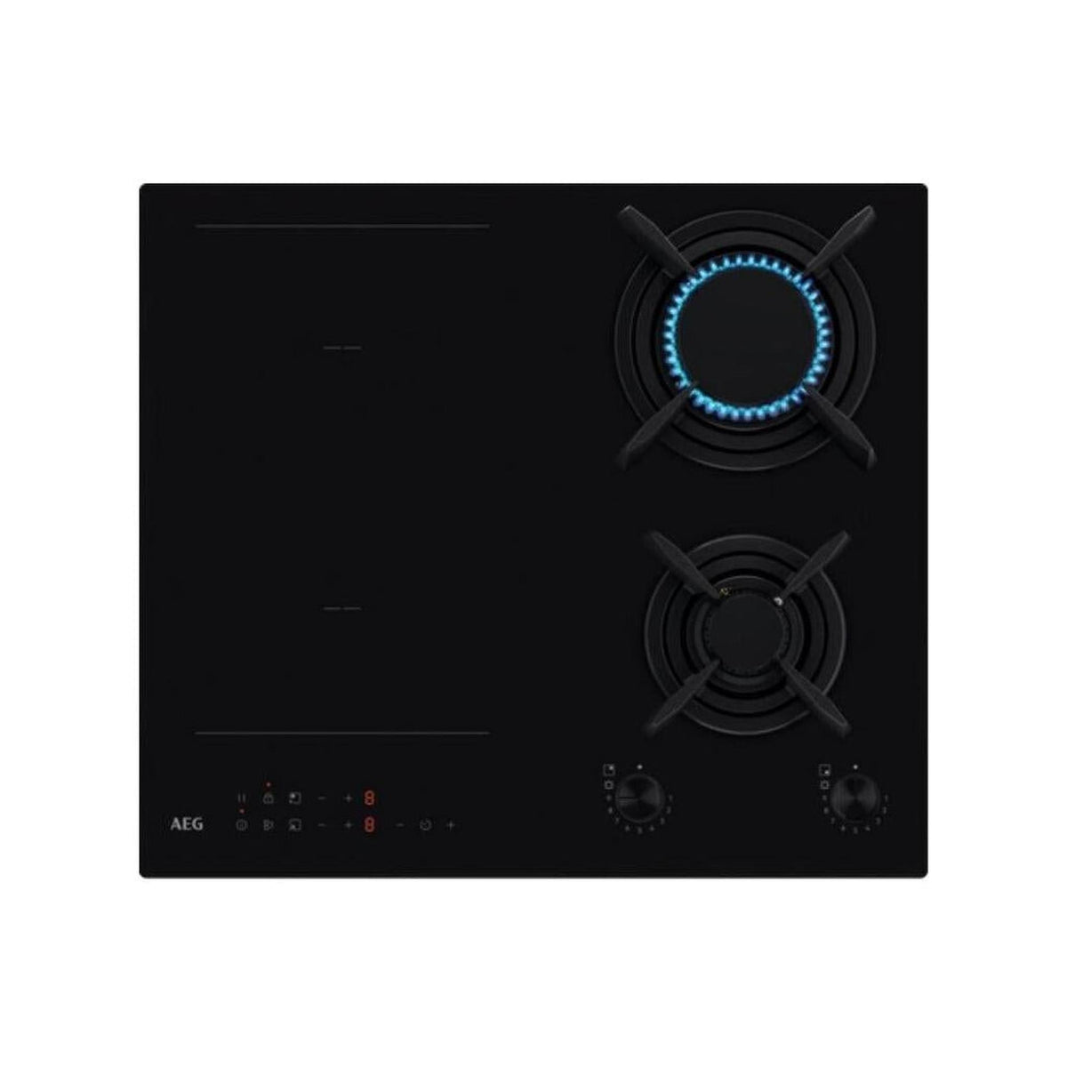 AEG CN071436DH PIANO COTTURA DA INCASSO MISTO 60CM 2 BRUCIATORI A GAS + 2 ZONE INDUZIONE NERO