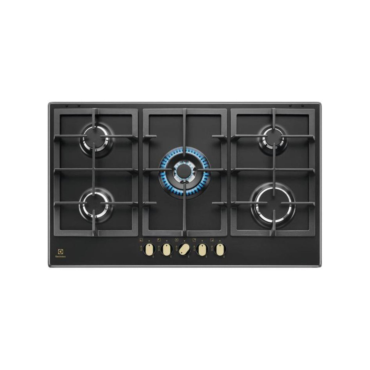 ELECTROLUX KGS9536RN PIANO COTTURA DA INCASSO 90CM 5 FUOCHI A GAS GRIGLIE IN GHISA NERO - PROMO