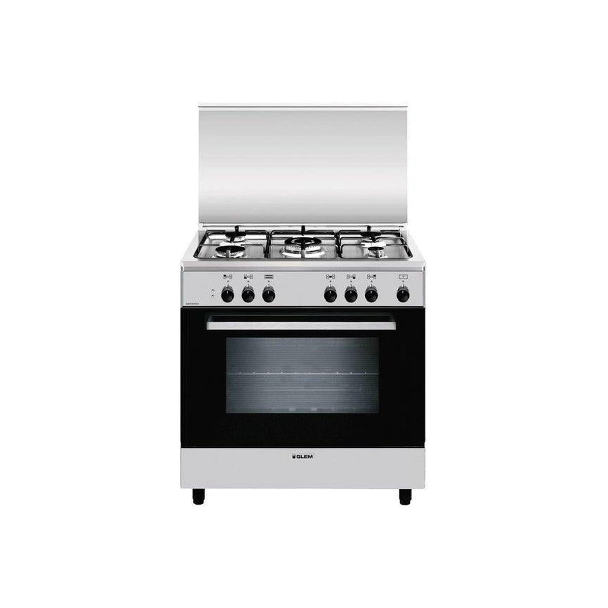 GLEM GAS A855EI CUCINA 80X50 5 FUOCHI A GAS FORNO ELETTRICO CLASSE A INOX