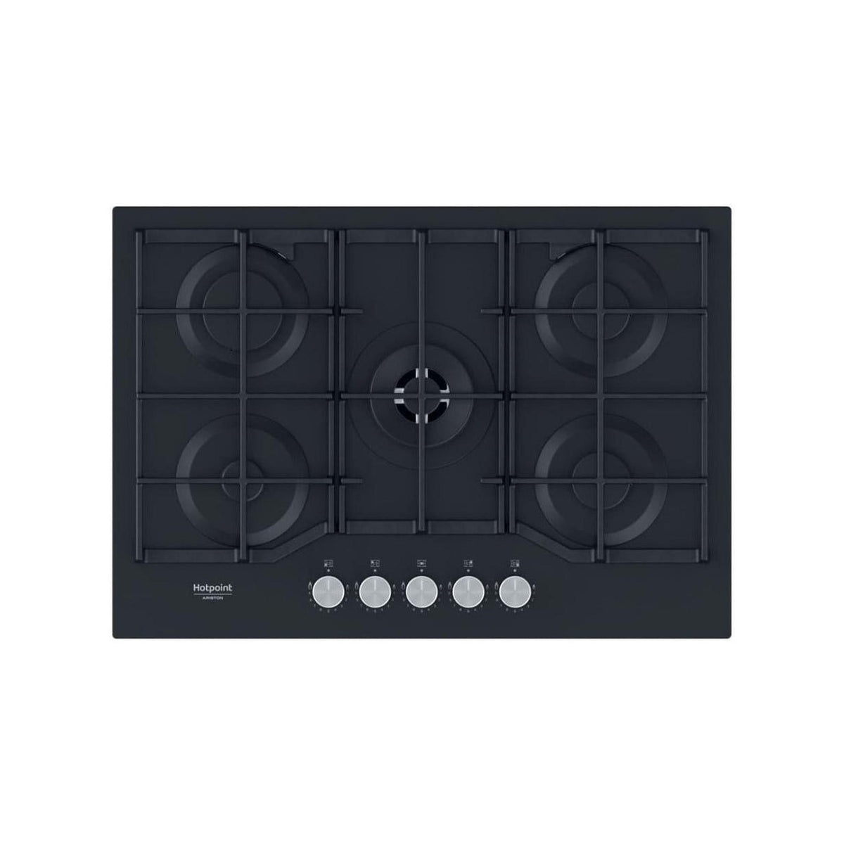 HOTPOINT HAGS 72F/BK PIANO COTTURA 75CM 5 FUOCHI A GAS GRIGLIE IN GHISA NERO - HAGS72F/BK