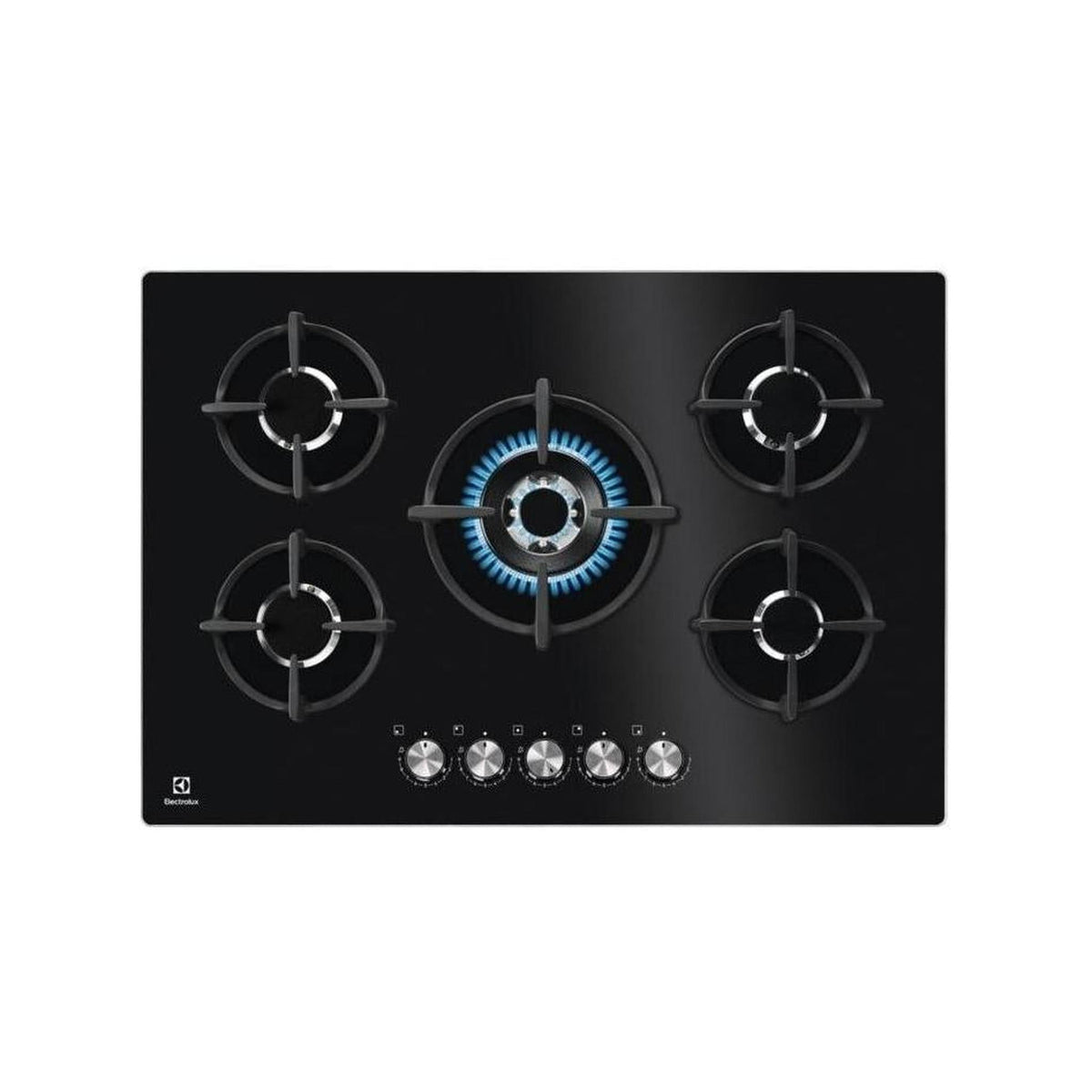ELECTROLUX KGG75372K SERIE 600 ON GLASS PIANO COTTURA DA INCASSO 75CM 5 FUOCHI A GAS COLORE NERO - PROMO