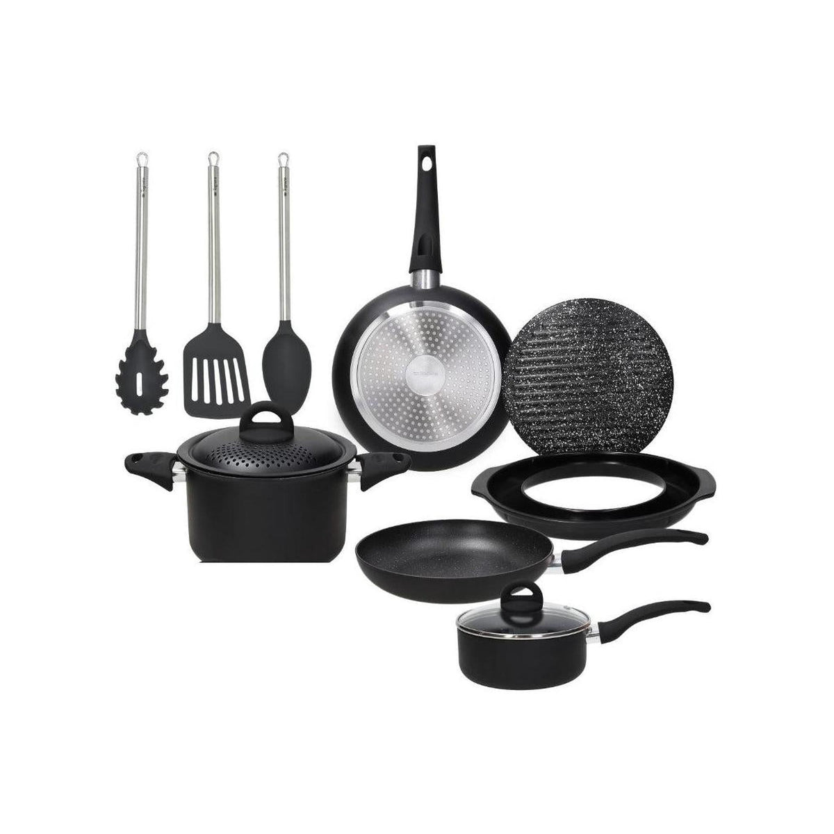 TOGNANA V979166SECO SET BATTERIA DI PENTOLE 9 PEZZI COLORE NERO - PROMO