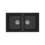 ELLECI LG245040 LAVELLO 2 VASCHE 86x50 IN GRANITEK NERO