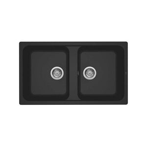 ELLECI LG245040 LAVELLO 2 VASCHE 86x50 IN GRANITEK NERO