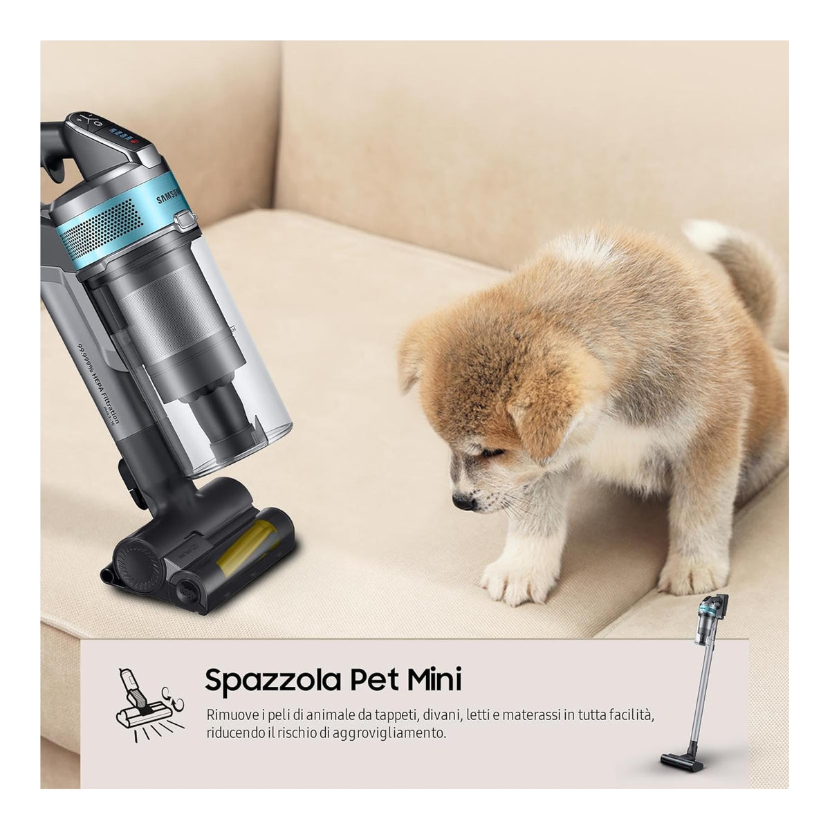 SAMSUNG VS20B75AGR1 SCOPA ELETTRICA JET 75B PET CAPACITA' 0,8LT