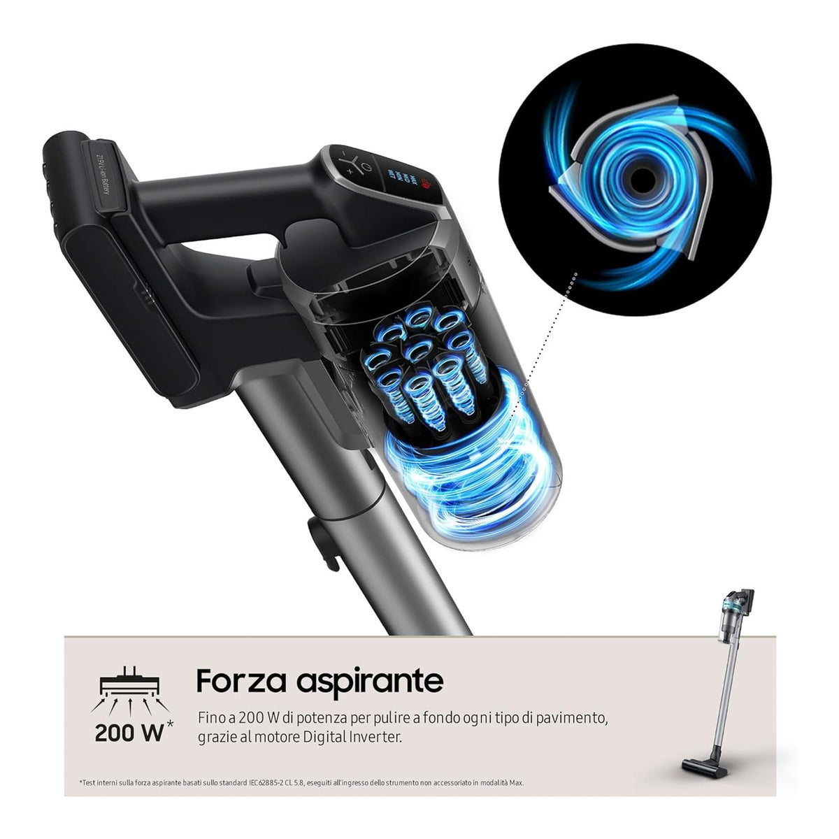 SAMSUNG VS20B75AGR1 SCOPA ELETTRICA JET 75B PET CAPACITA' 0,8LT