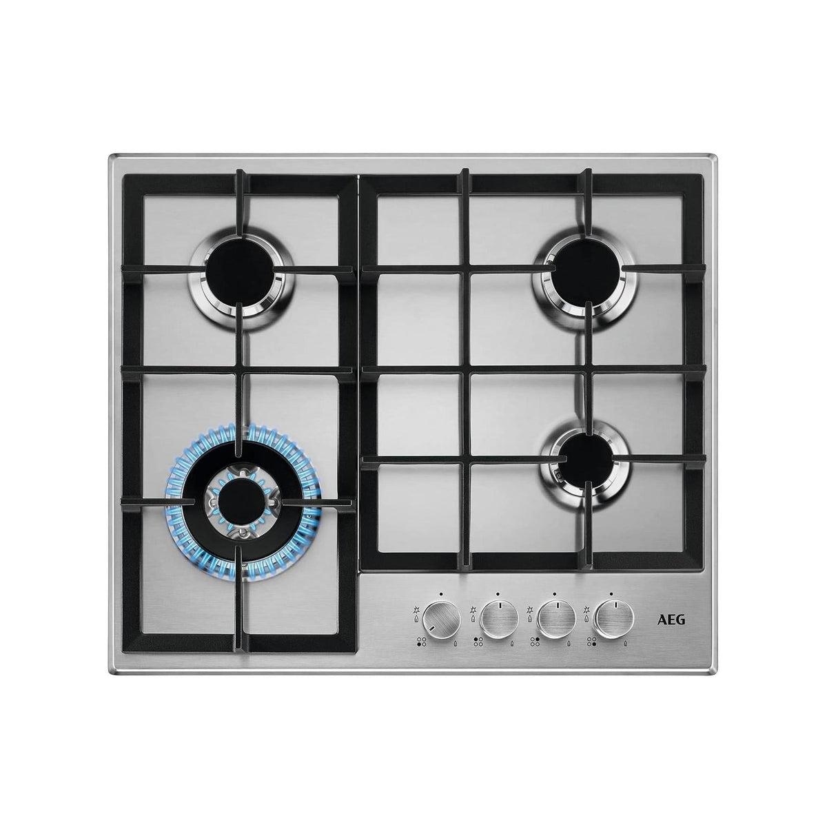 AEG HGB64400SM PIANO COTTURA SLIM LINE 60CM 4 FUOCHI A GAS COLORE INOX