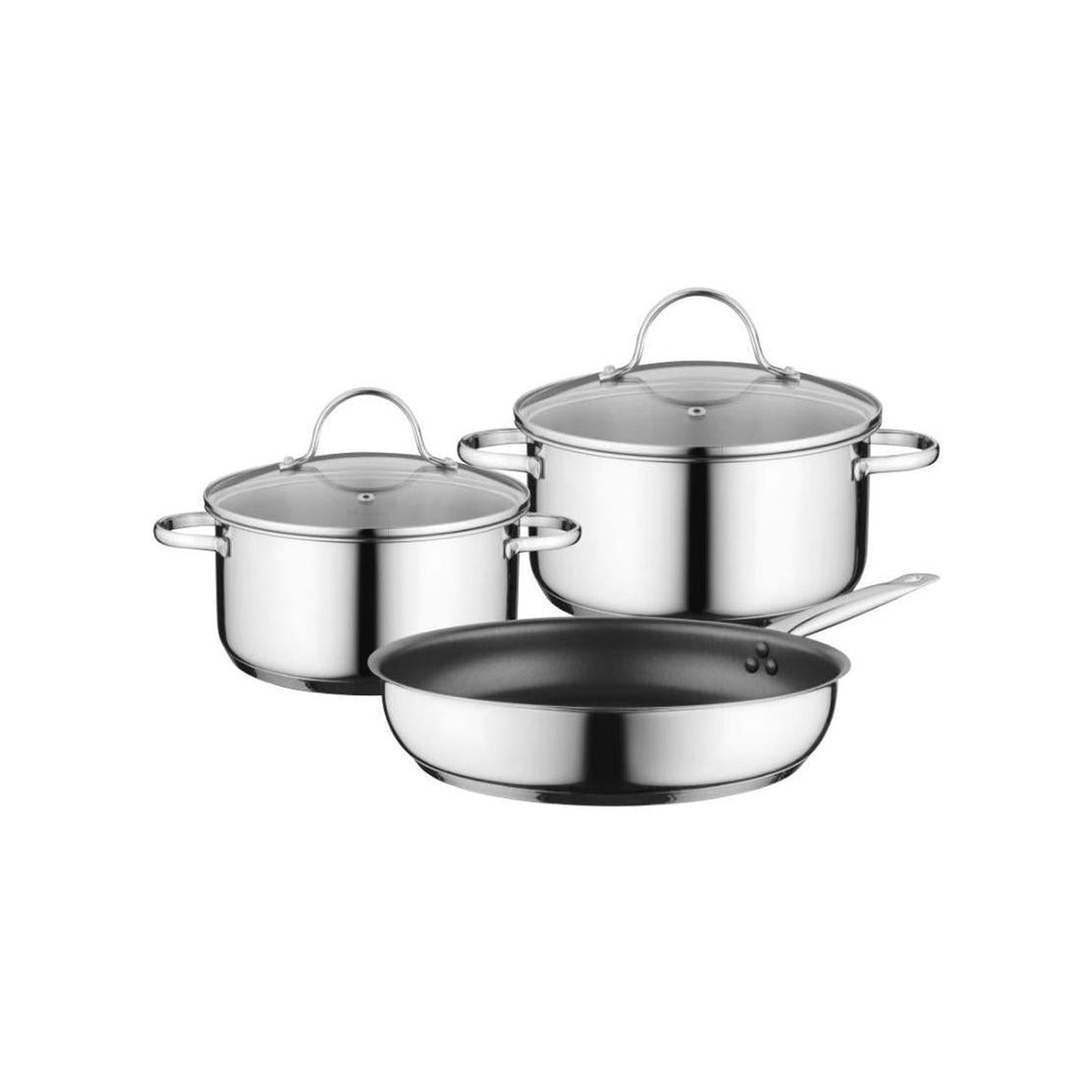 BOSCH HEZ9SE030 SET DI PENTOLE 3 PEZZI IN ACCIAIO INOX COMPATIBILI CON INDUZIONE