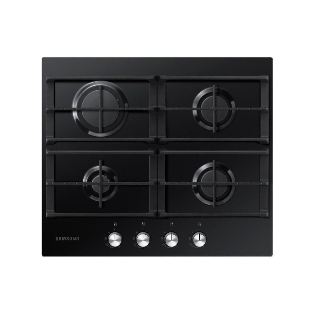 SAMSUNG NA64H3010AK PIANO COTTURA 60CM 4 FUOCHI A GAS GRIGLIE IN GHISA COLORE NERO