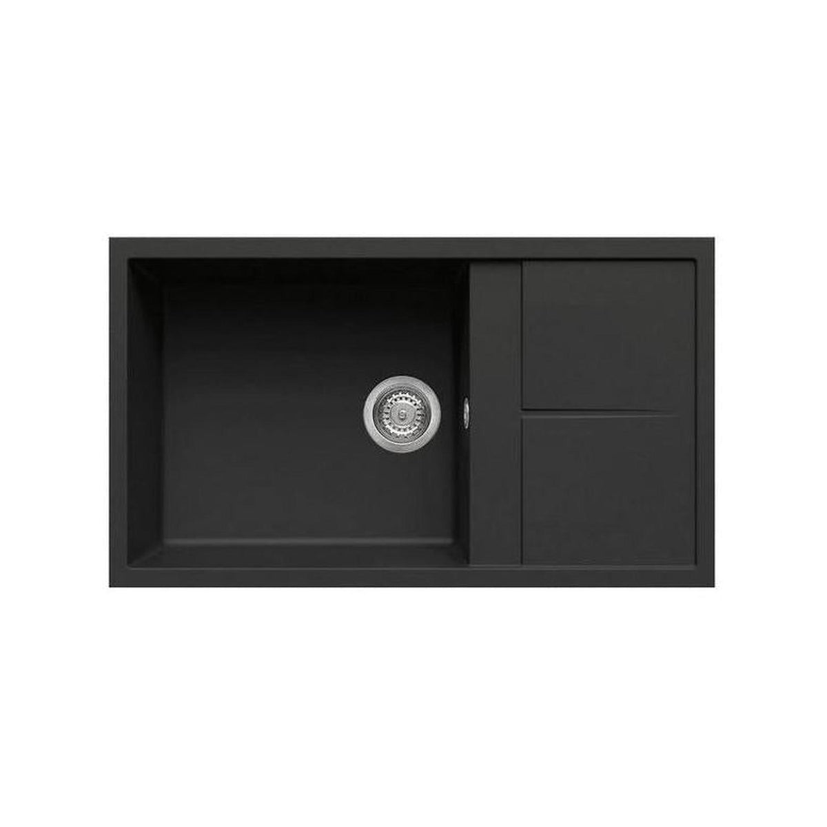 ELLECI LGU41040 LAVELLO 1 VASCA + GOCCIOLATOIO 86X50 CM IN GRANITEK NERO