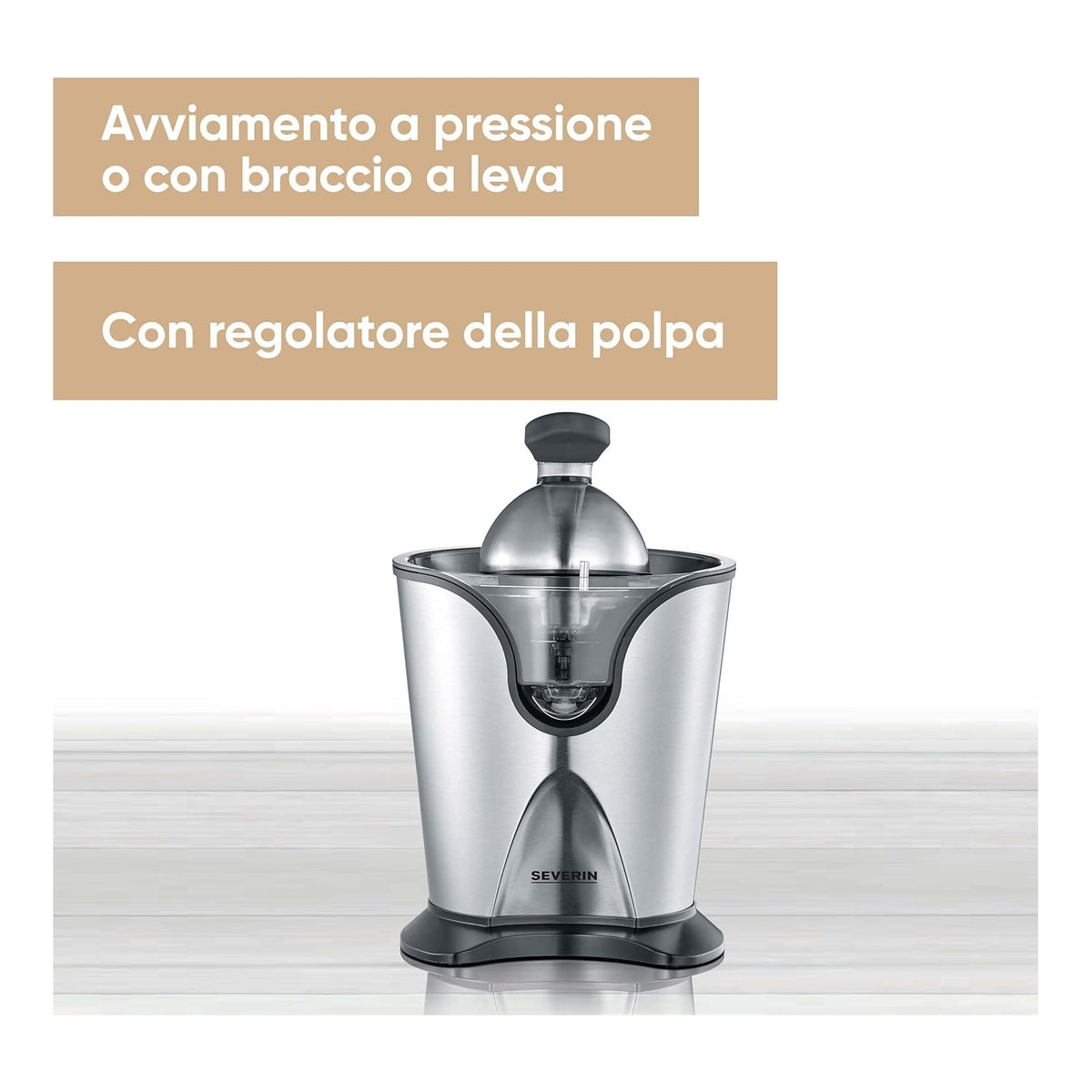 SEVERIN CP 3544 SPREMIAGRUMI CON BRACCIO A LEVA COLORE INOX
